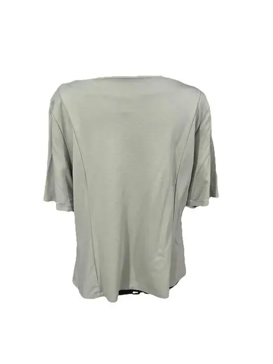 TAHARI Women’s Seamed Front Stretch Soft Boat Neck Top in Moss Green-Size XL - Picture 7 of 9